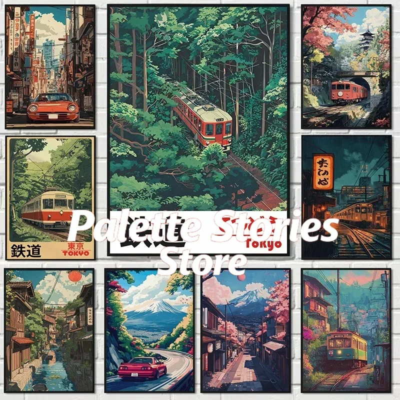Japanese Tokyo Lifestyle - 1PC frameless Oil Painting By Numbers