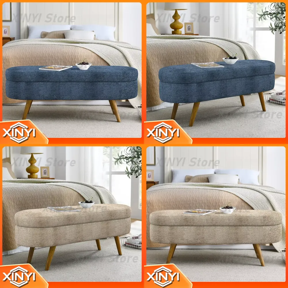 Muji Home Storage - Modern Upholstered Storage Bench Adjustable Living