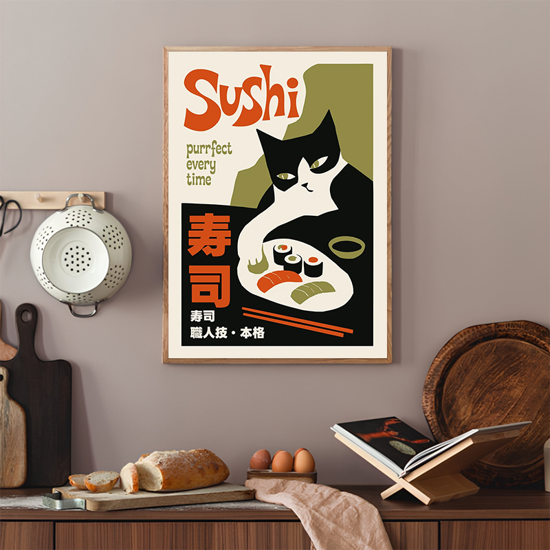 Retro Sushi Posters Modern Jap - огляд і ціна Japanese Food Lifestyle