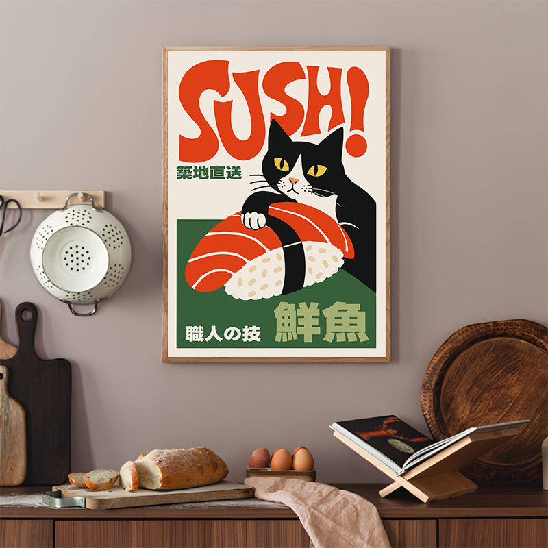 Retro Sushi Posters Modern Jap - огляд і ціна Japanese Food Lifestyle