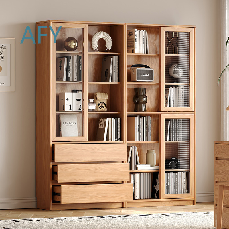 Solid Oak Bookcase with Slidin - огляд і ціна Muji Home Storage
